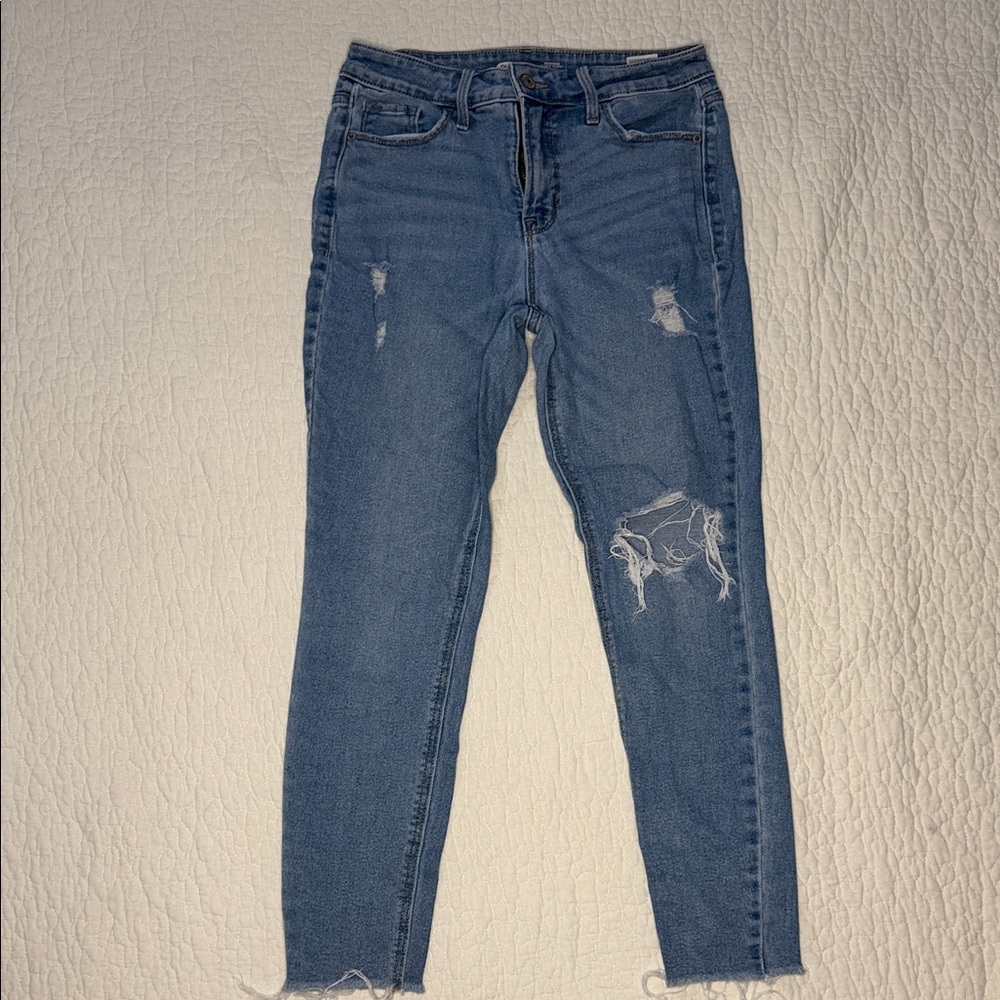 Old Navy Light Blue Distressed Skinny Jeans